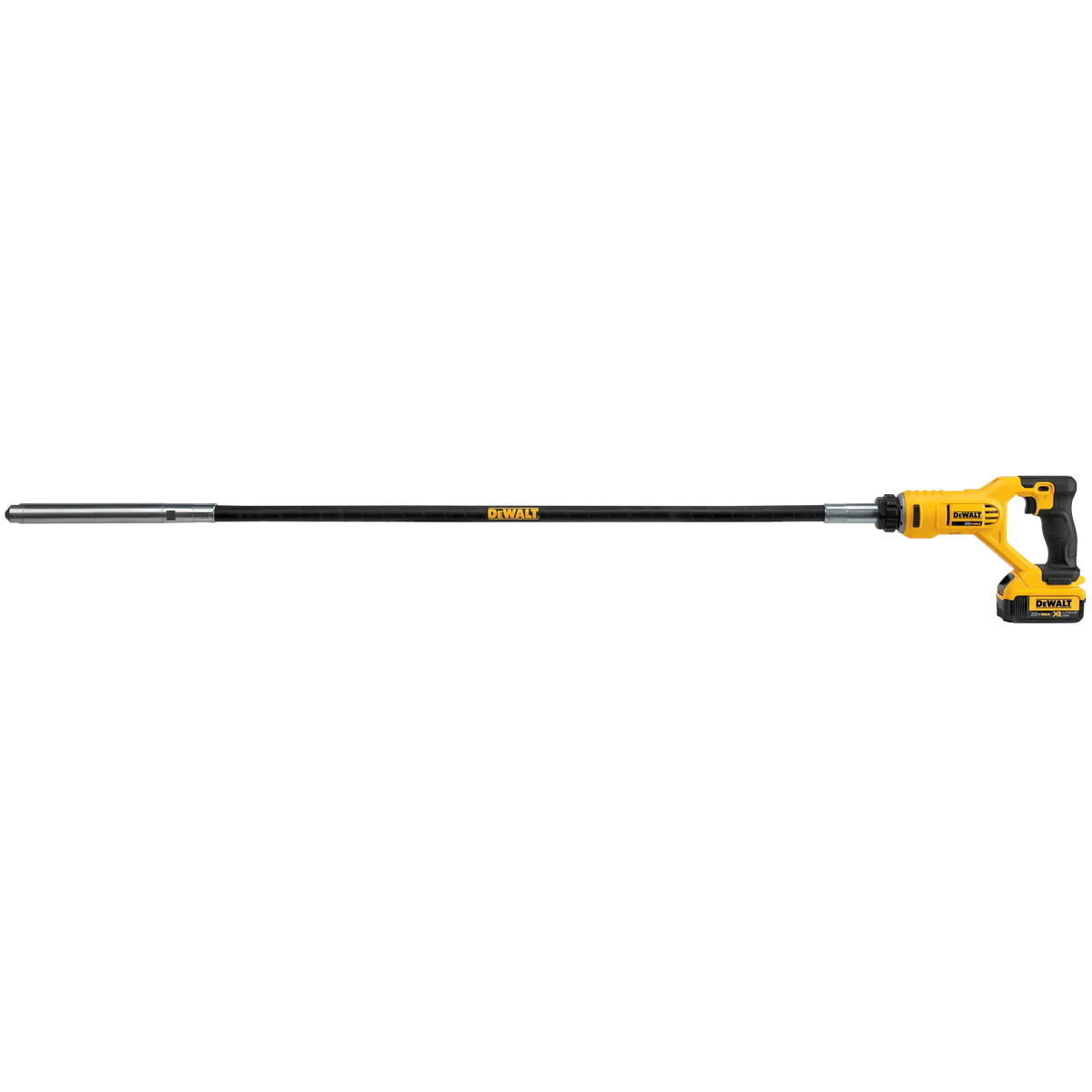 DeWalt DCE531 20V MAX concrete pencil vibrator with battery installed