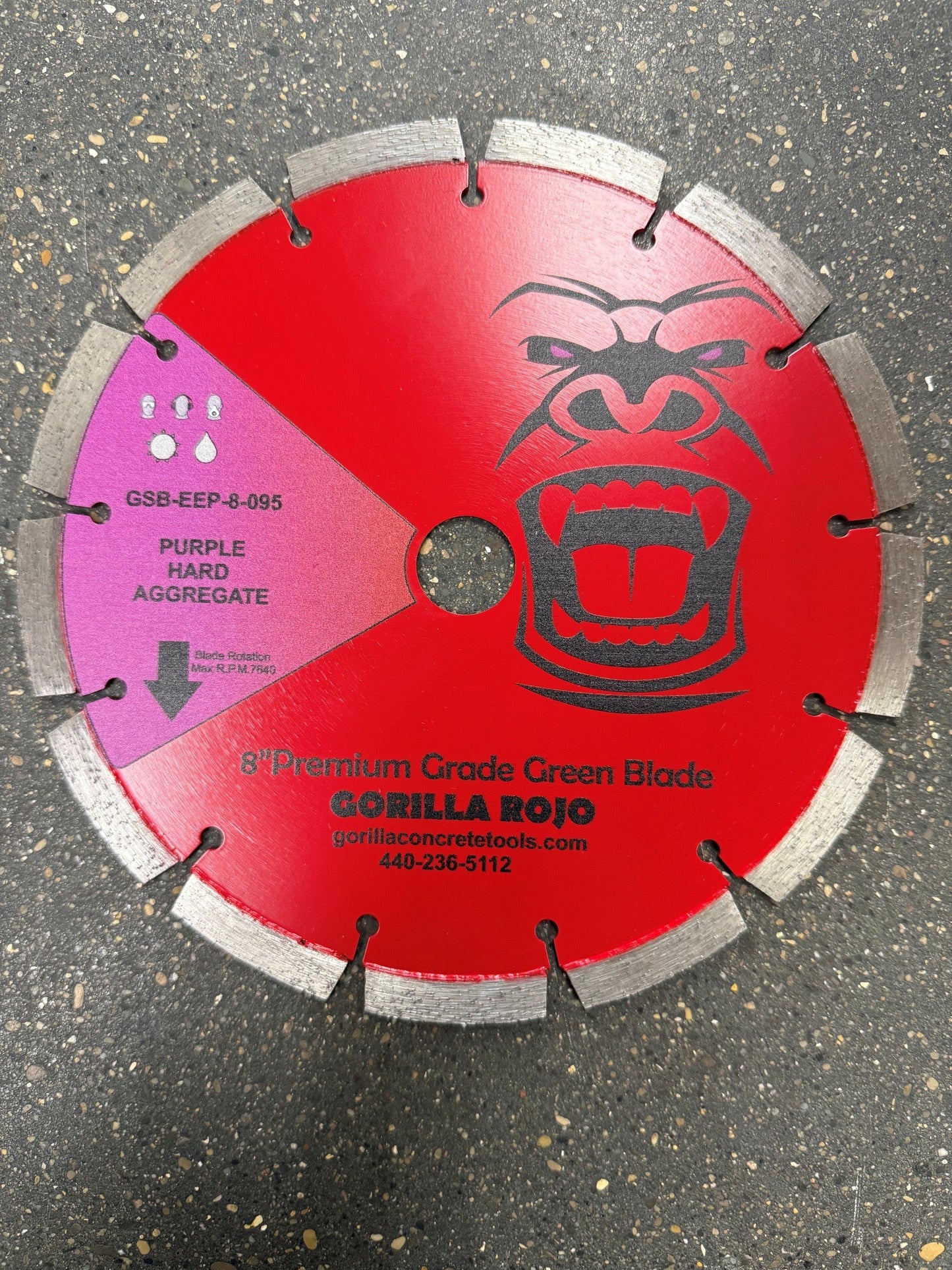 Gorilla GSB-EEP-8-095 8" Purple Early Entry Diamond Blade