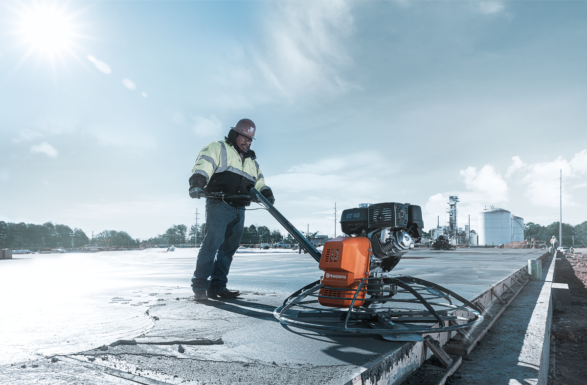 Husqvarna CT 48 Walk Behind Trowel in Action