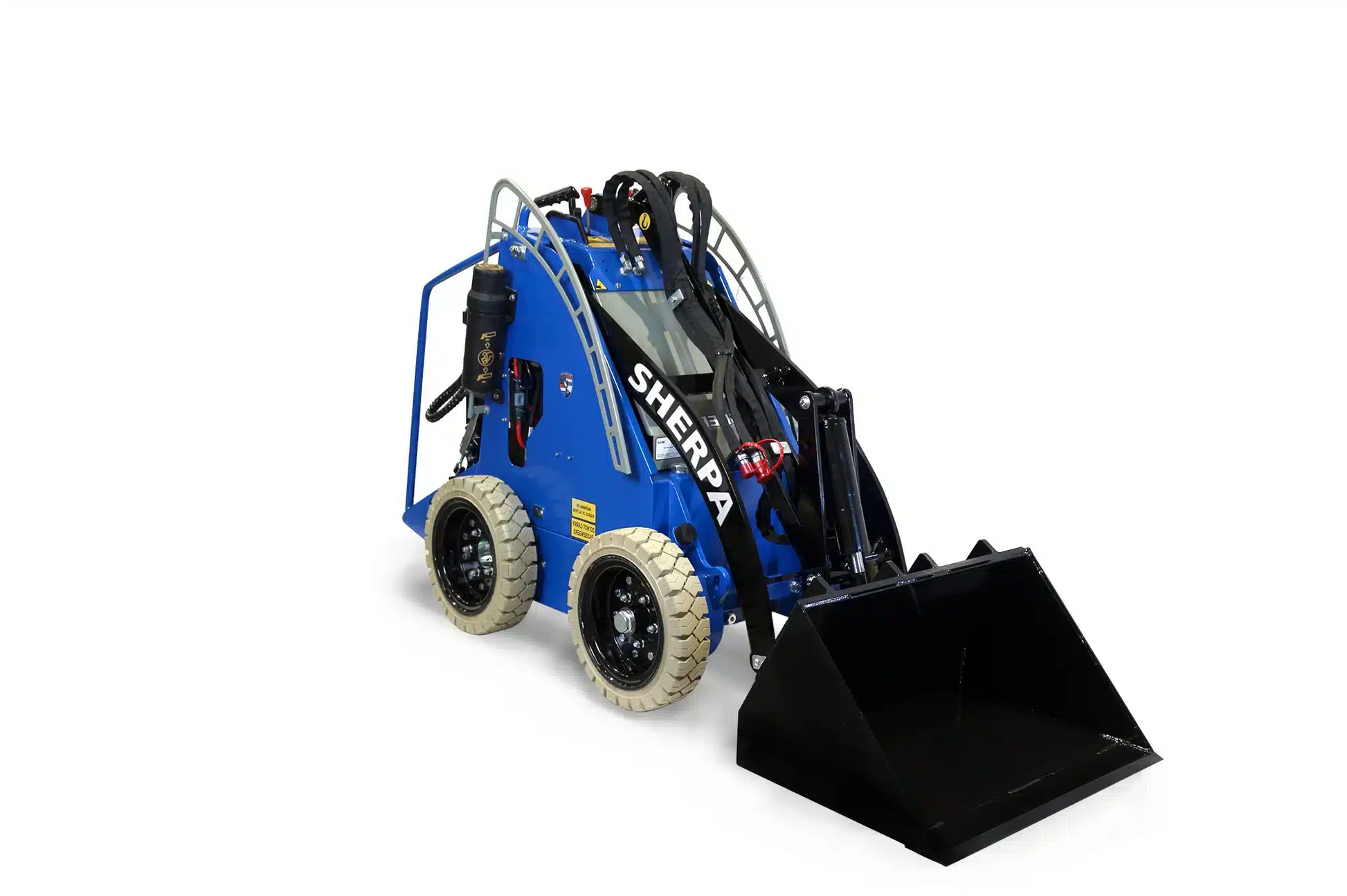 Sherpa 100 2Speed battery-powered mini loader with non-marking tires - side view