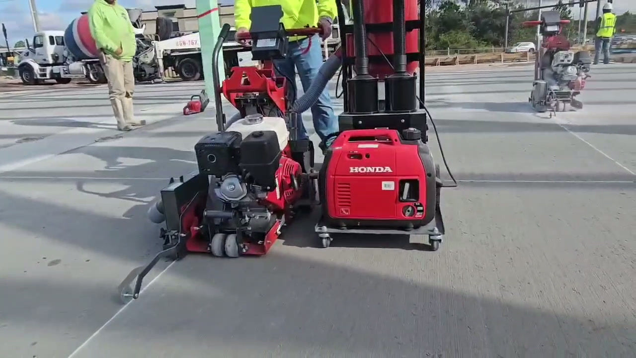 Gorilla GS-330 early entry saw and vacuum in use on a jobsite