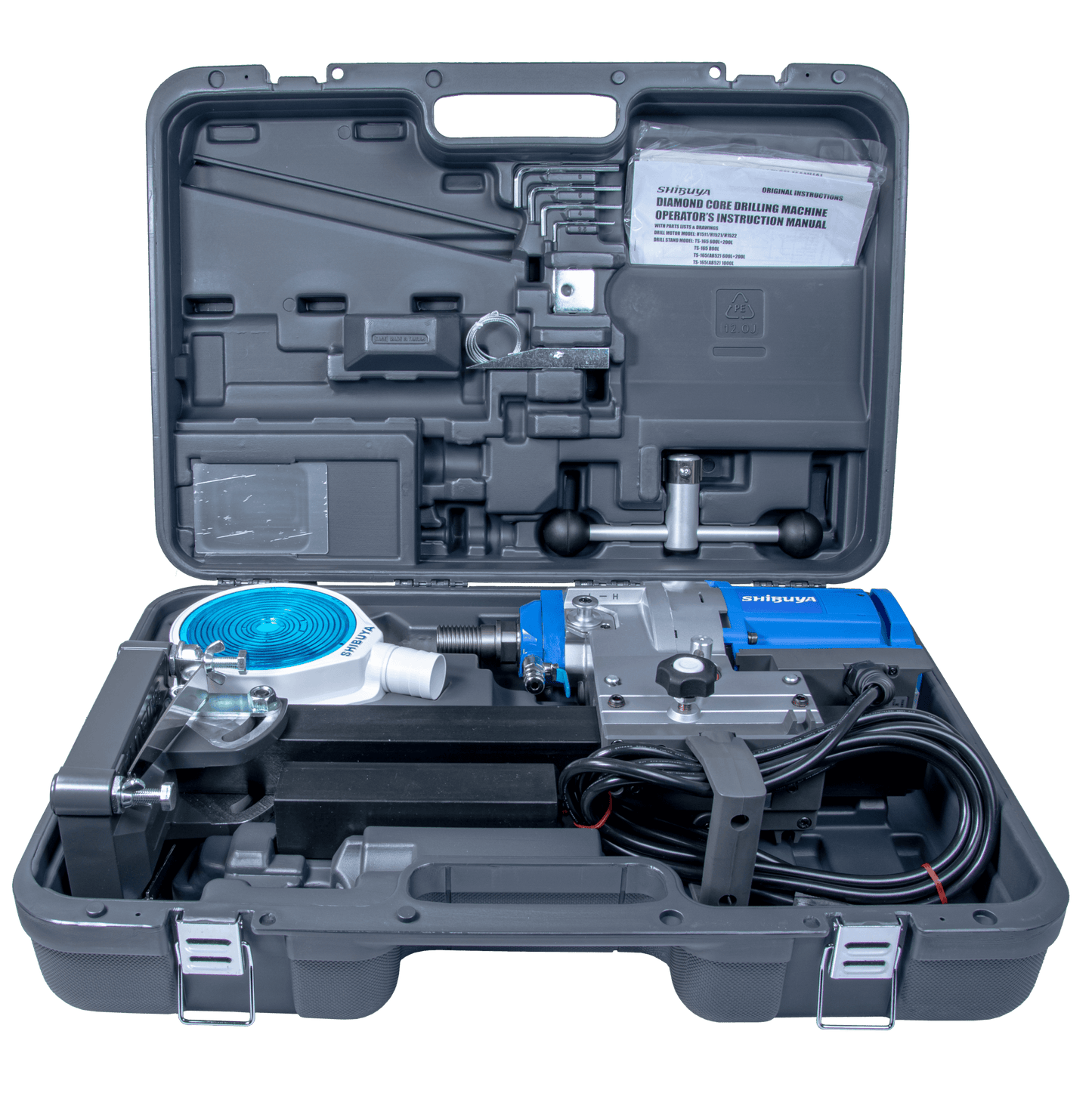 Shibuya TS-165 PRO Core Drill Rig | Angle Base | 2-Speed | 10" Bit Capacity