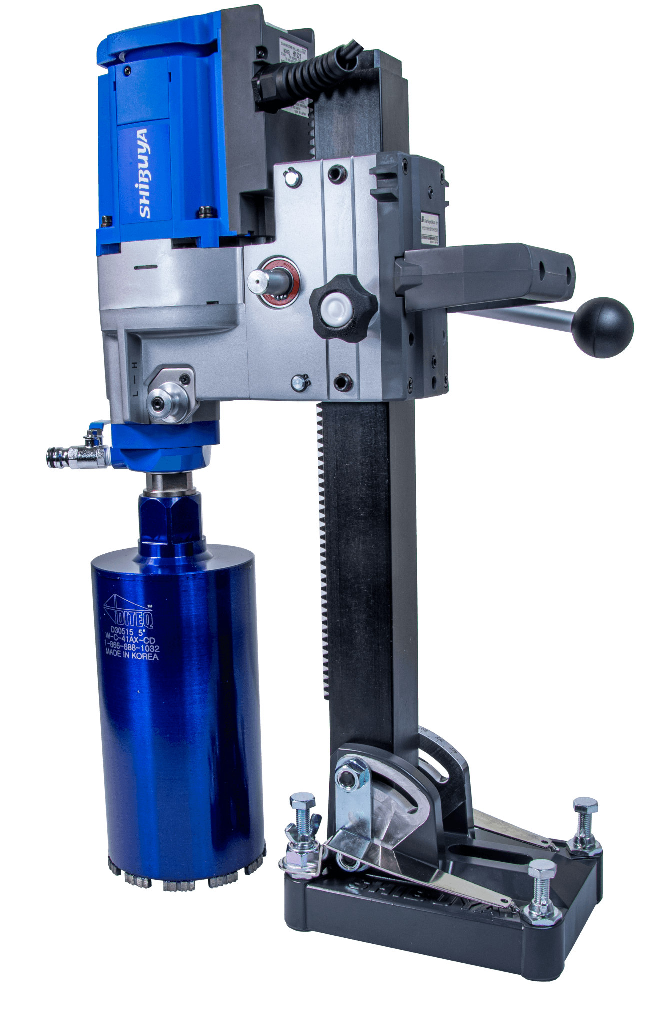 Shibuya TS-165 PRO Core Drill Rig | Angle Base | 2-Speed | 10" Bit Capacity